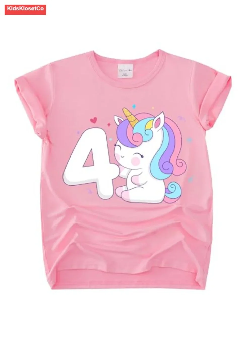 Unicorn Birthday Outfit - Shirt, Tutu Skirt, Crown, Hair Bow & Satin Sash